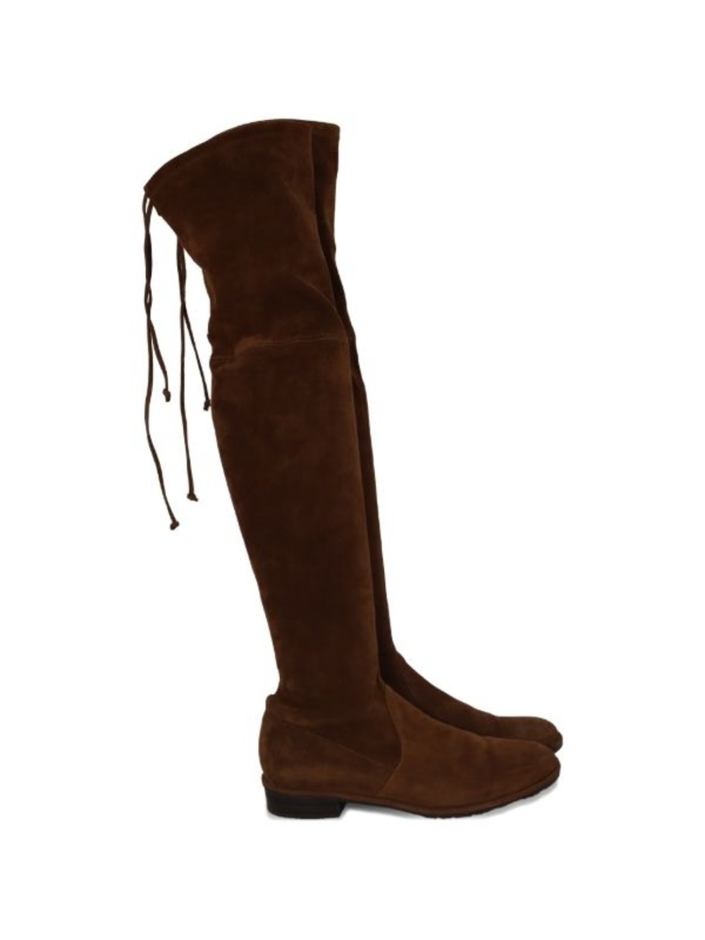 Stuart Weitzman Lowland Over-the-Knee Suede Boots in Chestnut Brown Suede
